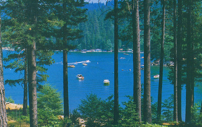 Scenic view of Lake Arrowhead surrounded by lush greenery, taken by Thomas Hawk on Flickr