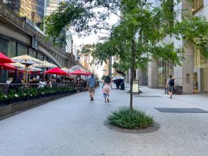 People walking on a New York City street