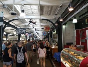 Sampling food at NOLA's French Market