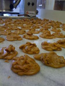 Freshly made pralines at Evan's Creole Candy Factory