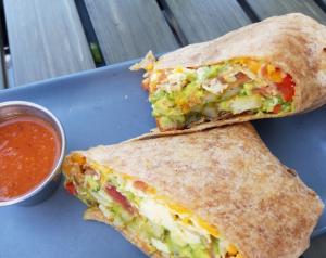 Breakfast burrito at Pacific Hideaway