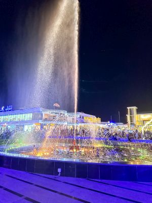The modern architecture of a shopping mall in Sharm El Sheikh.