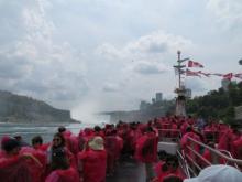 Niagara City Cruises boat approaching the falls