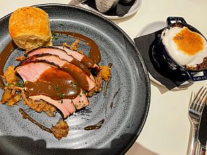 Dining at Fire Lake Grillhouse in Radisson Anaheim Blu
